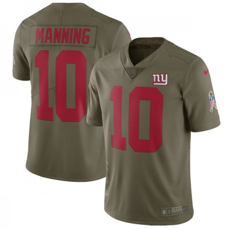 Men's New York Giants #10 Eli Manning Olive Salute To Service Limited Stitched NFL Jersey