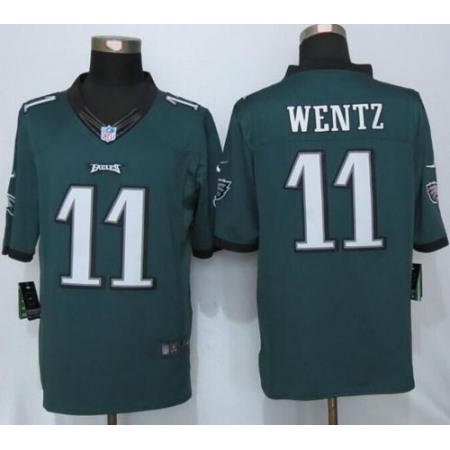 Eagles #11 Carson Wentz Midnight Green Team Color Men's Stitched NFL New Limited Jersey