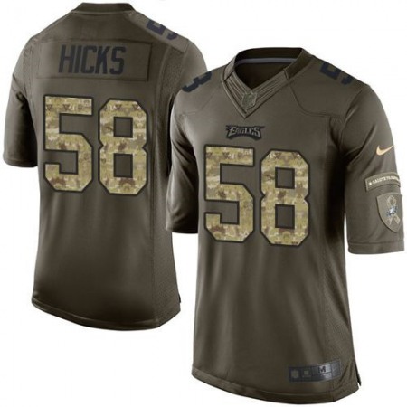 Eagles #58 Jordan Hicks Green Men's Stitched NFL Limited Salute to Service Jersey