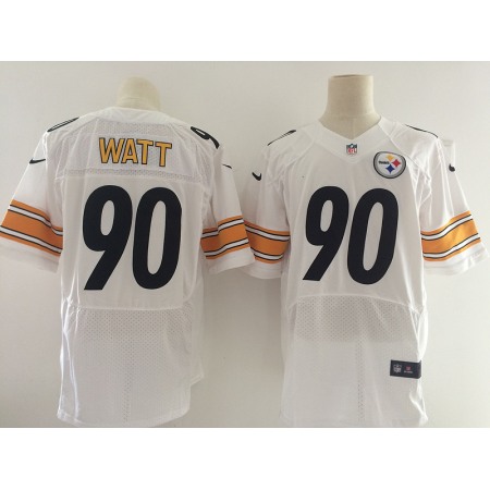 Men's Pittsburgh Steelers #90 T.J. Watt White 2017 Elite Stitched NFL Jersey