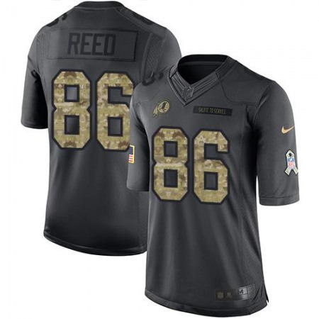 Redskins #86 Jordan Reed Black Men's Stitched NFL Limited 2016 Salute to Service Jersey