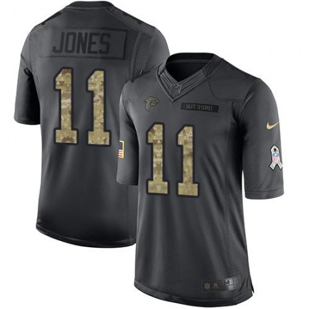 Falcons #11 Julio Jones Black Youth Stitched NFL Limited 2016 Salute to Service Jersey