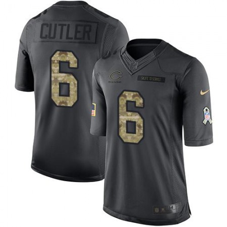 Bears #6 Jay Cutler Black Youth Stitched NFL Limited 2016 Salute to Service Jersey