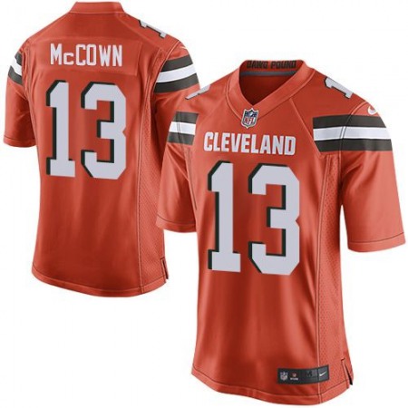 Browns #13 Josh McCown Orange Alternate Youth Stitched NFL New Elite Jersey