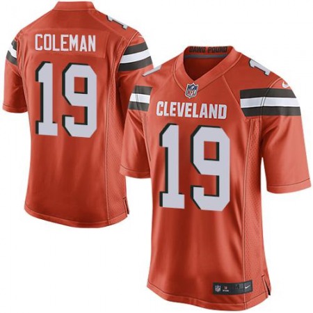 Browns #19 Corey Coleman Orange Alternate Youth Stitched NFL New Elite Jersey