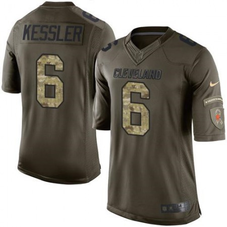 Browns #6 Cody Kessler Green Youth Stitched NFL Limited Salute to Service Jersey