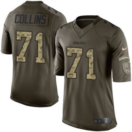 Cowboys #71 La'el Collins Green Color Youth Stitched NFL Limited Salute to Service Jersey