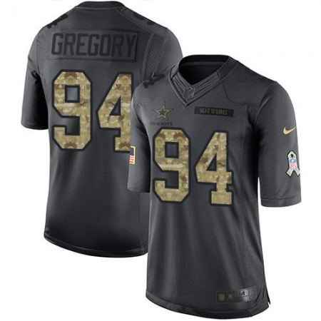 Cowboys #94 Randy Gregory Black Youth Stitched NFL Limited 2016 Salute to Service Jersey