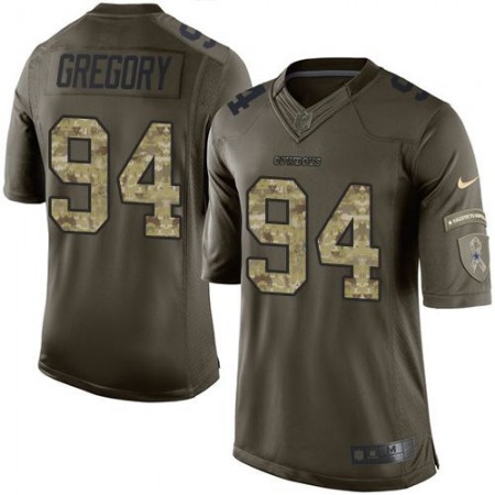 Cowboys #94 Randy Gregory Green Color Youth Stitched NFL Limited Salute to Service Jersey