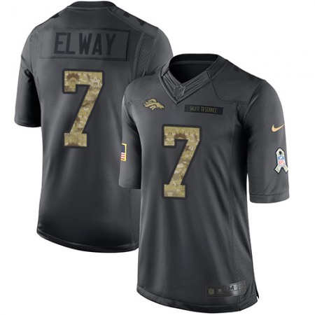 Broncos #7 John Elway Black Youth Stitched NFL Limited 2016 Salute to Service Jersey