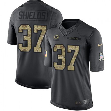 Packers #37 Sam Shields Black Youth Stitched NFL Limited 2016 Salute to Service Jersey