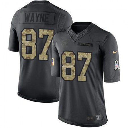 Colts #87 Reggie Wayne Black Youth Stitched NFL Limited 2016 Salute to Service Jersey