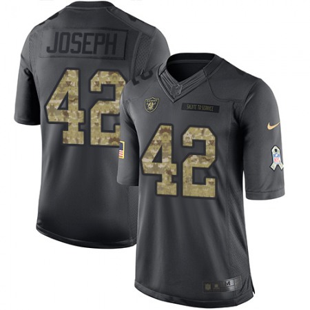 Raiders #42 Karl Joseph Black Youth Stitched NFL Limited 2016 Salute to Service Jersey