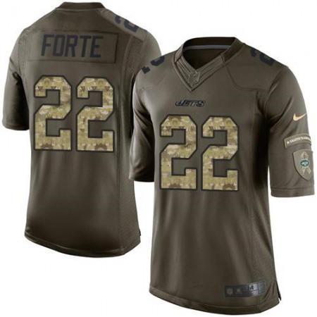 Jets #22 Matt Forte Green Youth Stitched NFL Limited Salute to Service Jersey