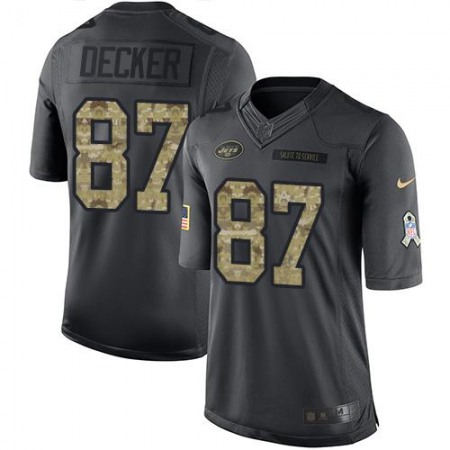 Jets #87 Eric Decker Black Youth Stitched NFL Limited 2016 Salute to Service Jersey