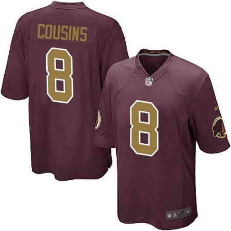Redskins #8 Kirk Cousins Burgundy Red Alternate Youth Stitched NFL Elite Jersey