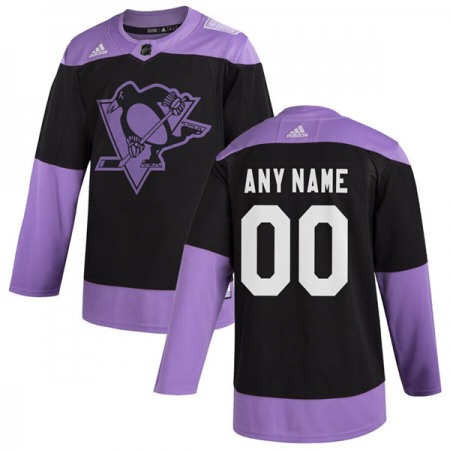 Men's Pittsburgh Penguins Black Hockey Fights Cancer Custom Practice NHL Stitched Jersey